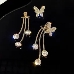 Celestique Gold-Plated Contemporary Drop Earrings-picture-14
