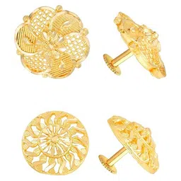 Vighnaharta Set Of 2 Gold-Plated Studs Earrings-picture-33