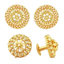 Vighnaharta Set Of 2 Gold-Plated Studs Earrings-picture-23