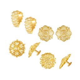 Vighnaharta Set of 4 Contemporary Shaped Hoop & Studs Earrings-picture-9