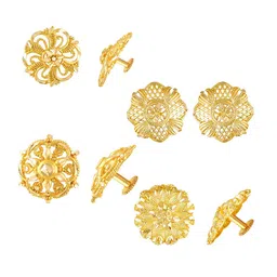 Vighnaharta Set Of 4 Gold-Plated Contemporary Studs-picture-32