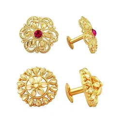 Vighnaharta Set Of 2 Gold Plated American Diamond Studs-picture-41