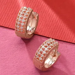 AMI Rose Gold-Plated Contemporary Hoop Earring-image-0