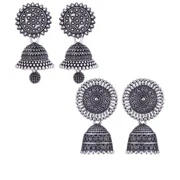 MEENAZ Set Of 2 Peacock Shaped Jhumkas-picture-35