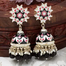 Kennice Gold-Plated Dome Shaped Jhumkas Earrings image 1