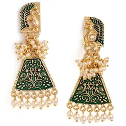 HOT AND BOLD Gold-Plated Teardrop Shaped Jhumkas Earrings image 1