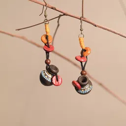 AAKRITI ART CREATIONS Brass-Plated Contemporary Drop Earrings-picture-20