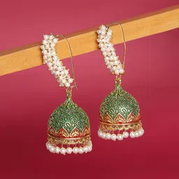 OOMPH Beaded Dome Shaped Jhumkas-picture-11