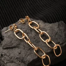 XPNSV Gold-Plated Chain Drop Earrings-picture-15