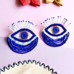 Sangria Evil Eye Beaded Drop Earrings-image-94