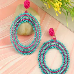 UNIVERSITY TRENDZ Gold Plated Classic Beaded Drop Earrings-picture-12