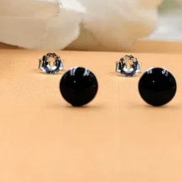 AMONROO Set Of 2 925 Sterling Silver Rhodium-Plated Circular Shaped Studs-picture-27