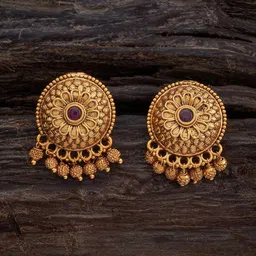 Kushal's Fashion Jewellery Gold-Plated Circular Studs Earrings-picture-25