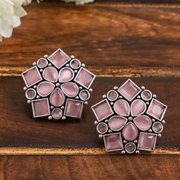 VENI Pink Floral Studs Earrings-picture-19