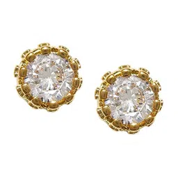 OOMPH Gold-Toned Circular Studs Earrings image 1