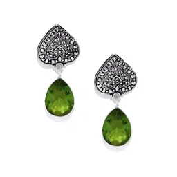Bamboo Tree Jewels Silver-Toned Diamond Shaped Studs Earrings-picture-35