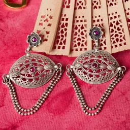 Shyle Silver-Plated 925 Sterling Silver Classic Drop Earrings-picture-37