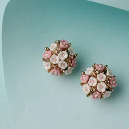 Scintillare By Sukkhi Gold Plated Floral Studs Earrings-picture-21