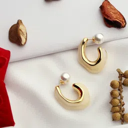 VENI Contemporary Gold Plated Hoop Earrings-picture-34