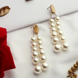 VENI Gold Plated Contemporary Drop Earrings-picture-20