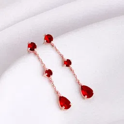 GIVA Rose Gold-Plated Sterling Silver Contemporary Drop Earrings-picture-11