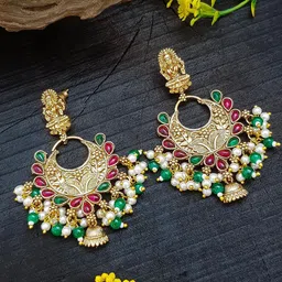 GRIIHAM Gold-Plated Contemporary Temple Jhumkas-picture-27