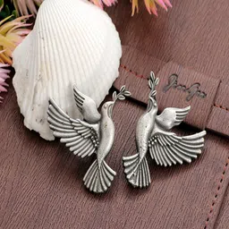 UNIVERSITY TRENDZ Silver Plated Oxidised Drop Earrings-picture-35