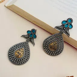 ABDESIGNS Silver-Plated Contemporary Drop Earrings-picture-15