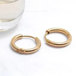 KARISHMA KREATIONS Stainless Steel Gold-Plated Contemporary Hoop Earrings-picture-31