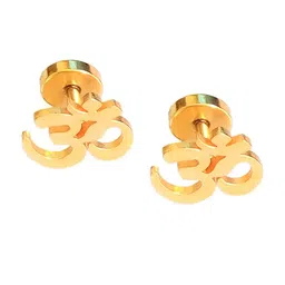 KARISHMA KREATIONS Gold-Plated Om Contemporary Stud Earrings-picture-28
