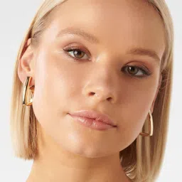 Forever New Gold Plated Half Hoop Earrings image 1