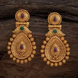 Kushal's Fashion Jewellery Gold-Plated Contemporary Drop Earrings image 4
