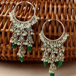 Sukkhi Gold Plated Contemporary Hoop Earrings-image-6