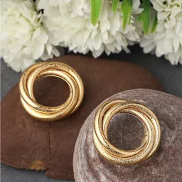 PATOLA BY VJ Gold-Plated Contemporary Studs Earrings-picture-36