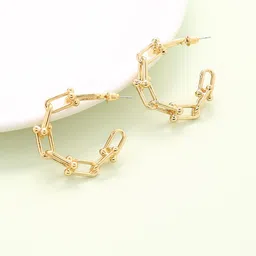 justpeachy Gold-Toned Contemporary Hoop Earrings-picture-26