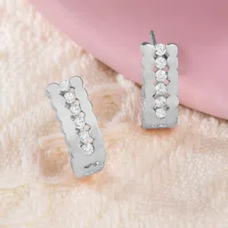 AMI Silver-Toned Geometric Studs Earrings-picture-26