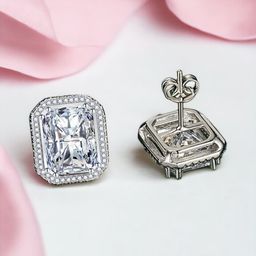 Designs & You Silver Plated Cubic Zirconia-Studded Geometric Studs Earrings-picture-49