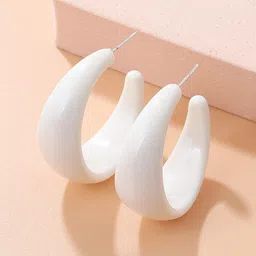 Pinapes Silver Plated Circular Hoop Earrings image 1