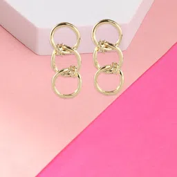 DressBerry Gold-Toned Gold-Plated Classic Drop Earrings-picture-17