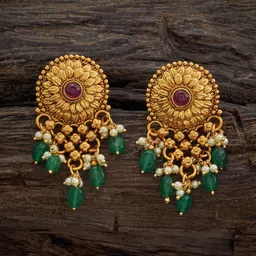Kushal's Fashion Jewellery Gold Plated Classic Antique Drop Earrings image 1