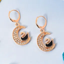 Silvermerc Designs Rose Gold-Plated Cubic Zirconia-Studded Classic Drop Earrings-image-83