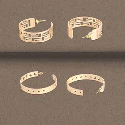 Adwitiya Collection Set of 2 Gold-Plated Brass Classic Hoop Earrings-picture-13