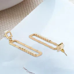 Adwitiya Collection Artificial Beads Gold Plated Drop Earrings-image-49