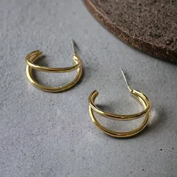 ISHKAARA Gold-Plated Circular Half Hoop Earrings-picture-35
