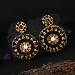 Adwitiya Collection Beaded Circular Drop Earrings-picture-29