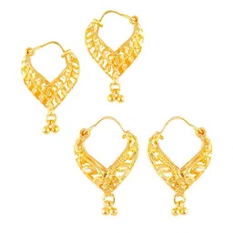 MEENAZ Set of 2 Gold-Plated Classic Hoop Earrings-picture-52