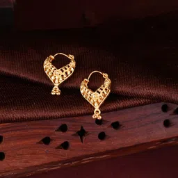 MEENAZ Set Of 2 Gold-Plated Circular Hoop Earrings-picture-14
