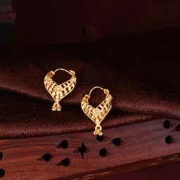 MEENAZ Set of 2 Gold-Plated Hoop Earrings-picture-13