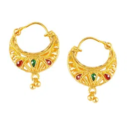 MEENAZ Set of 2 Gold-Plated Classic Hoop Earrings-picture-45