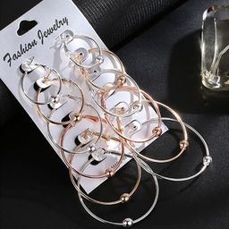 Scintillare By Sukkhi Set Of 6 Gold-Plated And Rhodium-Plated Circular Hoop Earring-picture-46